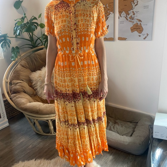 Free People Orange Boho Maxi Dress - Picture 2 of 9